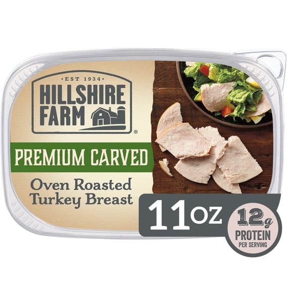 Hillshire Farm Premium Carved Sliced Oven Roasted Turkey Breast Lunchmeat, 11 oz Plastic Tub, Refrigerated