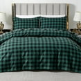 thumbnail image 2 of Elegant Comfort 4-Piece Flannel Sheet Set Deep Pocket Fitted Sheet, Flannel Sheets - Twin XL, Buffalo Check Green, 2 of 6
