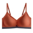 thumbnail image 4 of Women'S Contrasting Color Hollow Seamless Underwear Womens Bra For Everyday Comfort Orange XXL, 4 of 4