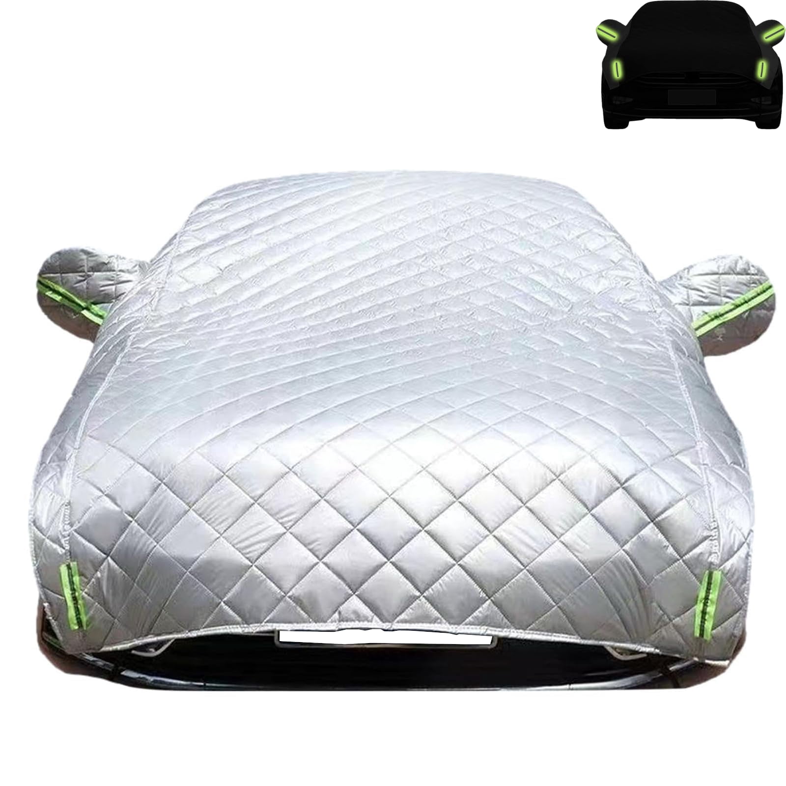 Multi-Layer Padded Hail Car Cover, Heavy Duty Sedan Protector With Reflective Strips For All Weather Conditions, All-Season Protection For Standard Sedans, Multi-Layer Padding To