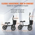 thumbnail image 3 of KFFKFF Collapsible Knee Transport, Aluminum Guidable Knee Mover with Customizable Handlebar & Knee Cushion, 12" All-Landscape Wheels, Twin Brakes, Limb Healing Transport for Damaged Ankle Foot Wounds, 3 of 9