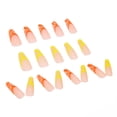 thumbnail image 2 of Apuakthei 24 uñas postizas mate con pegamento, uñas extra largas a presión, puntas de uñas de ataúd, uñas postizas extra largas para mujeres (remolino amarillo y naranja), 2 of 4