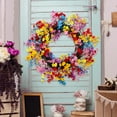 thumbnail image 3 of XEAZON 16in Artificial Flower Wreath, Colorful Floral Wreath, Christmas Front Door Wreath Decoration, for Front Door Wall Window and Holiday Festival Party Banquet Wedding Christmas All Seasons, 3 of 8