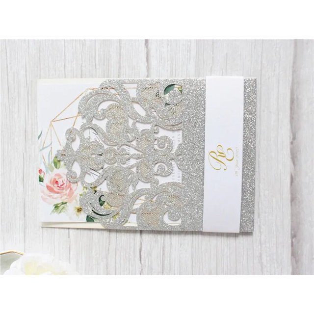 Invitaciones de lujo para boda, cumpleaños, tarjeta de felicitación brillante, bolsillo, oferta de impresión personalizada, envío gratis