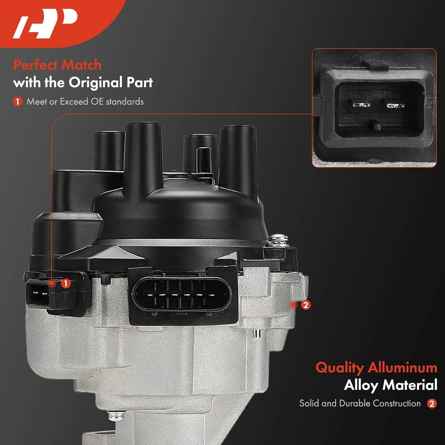 A-Premium Ignition Distributor with Cap and Rotor Compatible with Mitsubishi Eclipse 1991-1994 & Eagle Talon 1993-1994 & Plymouth Laser 1991-1994, 1.8L