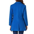 thumbnail image 3 of Abrigo de mujer INSPIRE CHIC de color sólido con solapa muesca y un solo botón, abrigo de invierno en azul profundo, talla XS, 3 of 6