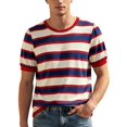 thumbnail image 2 of Striped T Shirts for Man Summer Short Sleeve Crewneck Relaxed Fit Color Block Casual Tee Shirt Streetwear, 2 of 5