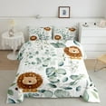 thumbnail image 2 of Cartoon Animal Comforter Set Kawaii Lion Bedding Set, Safari Wildlife Bedding Comforter Sets Jungle Animal Duvet Set, Green Eucalyptus Quilted Comforter, 2 of 6