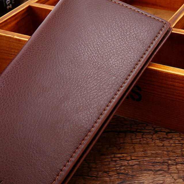Premium Men's Long Leather Wallet - RFID Blocking Large Capacity Slim Billfold