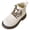 White, variant on Girls Ankle Boots Vintage Braided Lace up Combat Boots Round Toe Zip up Kids Fall Boots