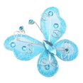thumbnail image 1 of 24 piezas de adornos de mariposas de Navidad, malla de alambre con purpurina, mariposa, ropa para fiesta de boda, decoración de árbol de pared, suministros de bricolaje (azul), 1 of 1
