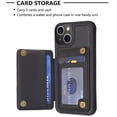 thumbnail image 2 of SaniMore for iPhone 15 Plus (6.7" 2023) Case, Flip PU Leather Diamond-Shaped with Built-in Card Slots, Kickstand and Shockproof Anti-drop Phone Case for iPhone 15 Plus Wallet Shell, Black, 2 of 8