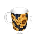 thumbnail image 2 of Yiaed Navy Blue Plaid Sunflower Print Ceramics Coffee,Large Handle Design,Extra Large Tea and Coffee Cup for Office and Home Mugs, 2 of 6