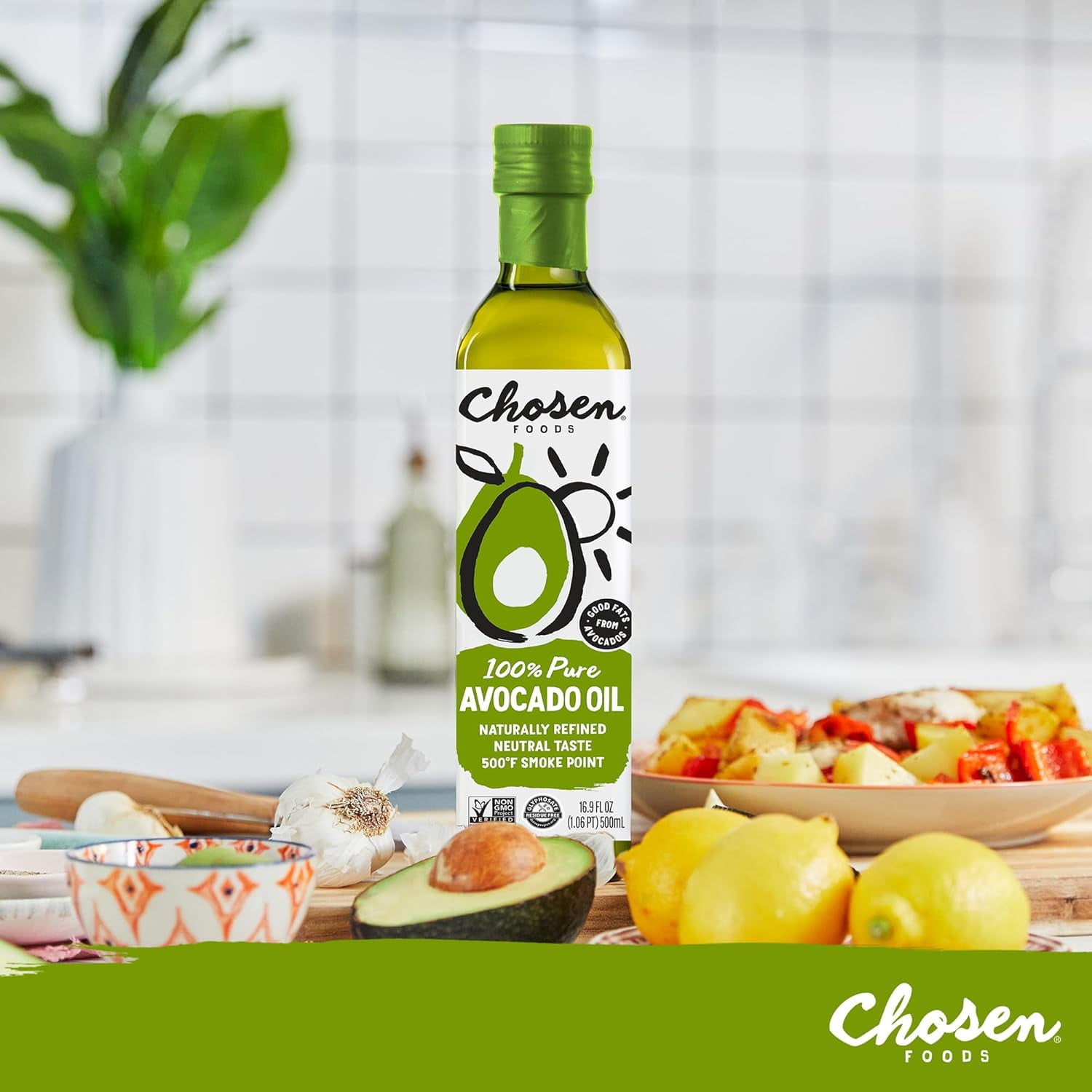 Pack of 6, Chosen Foods 100% Pure Avocado Oil, 500 ml