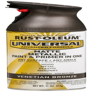 Venetian Bronze, Rust-Oleum Universal All Surface Interior/Exterior Matte Metallic Spray Paint, 11 oz