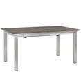 thumbnail image 5 of Pemberly Row 30"H Modern Aluminum/Wood Patio Dining Table in Gray, 5 of 8