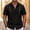 Black, variant on YLSDY Men's Military Style Linen-Blend Shirt, Double Breasted Gold Buttons, Short Sleeve Button-Down Casual Top Black XL