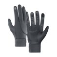 thumbnail image 1 of 1 Pair Full Finger Touch Screen Finger Gloves Plush Lining Non-Slip Silicone Zipper Pockets Riding Gloves for Riding, 1 of 10