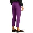 thumbnail image 3 of INSPIRE CHIC Men's Pleated Front Slim Fit Solid Business Cropped Dress Pants 30 Purple, 3 of 5