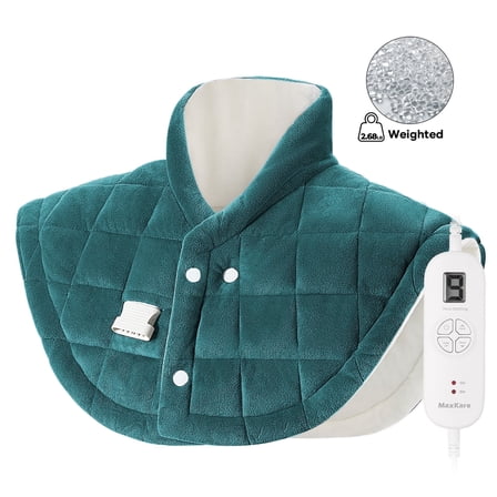 MaxKare 24"x24"Heating Pad for Neck and Shoulders, Weighted Heating Pad, Green