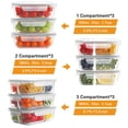 thumbnail image 2 of Paquete de 9 recipientes de vidrio para preparación de comidas de Bayco con tapas, herméticos, 2 of 7