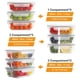 thumbnail image 2 of Paquete de 9 recipientes de vidrio para preparación de comidas de Bayco con tapas, herméticos, 2 of 7
