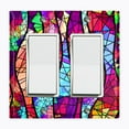 thumbnail image 1 of Metal Light Switch Plate Outlet Cover (Stained Glass Window Tile Pattern GLA003), 1 of 15