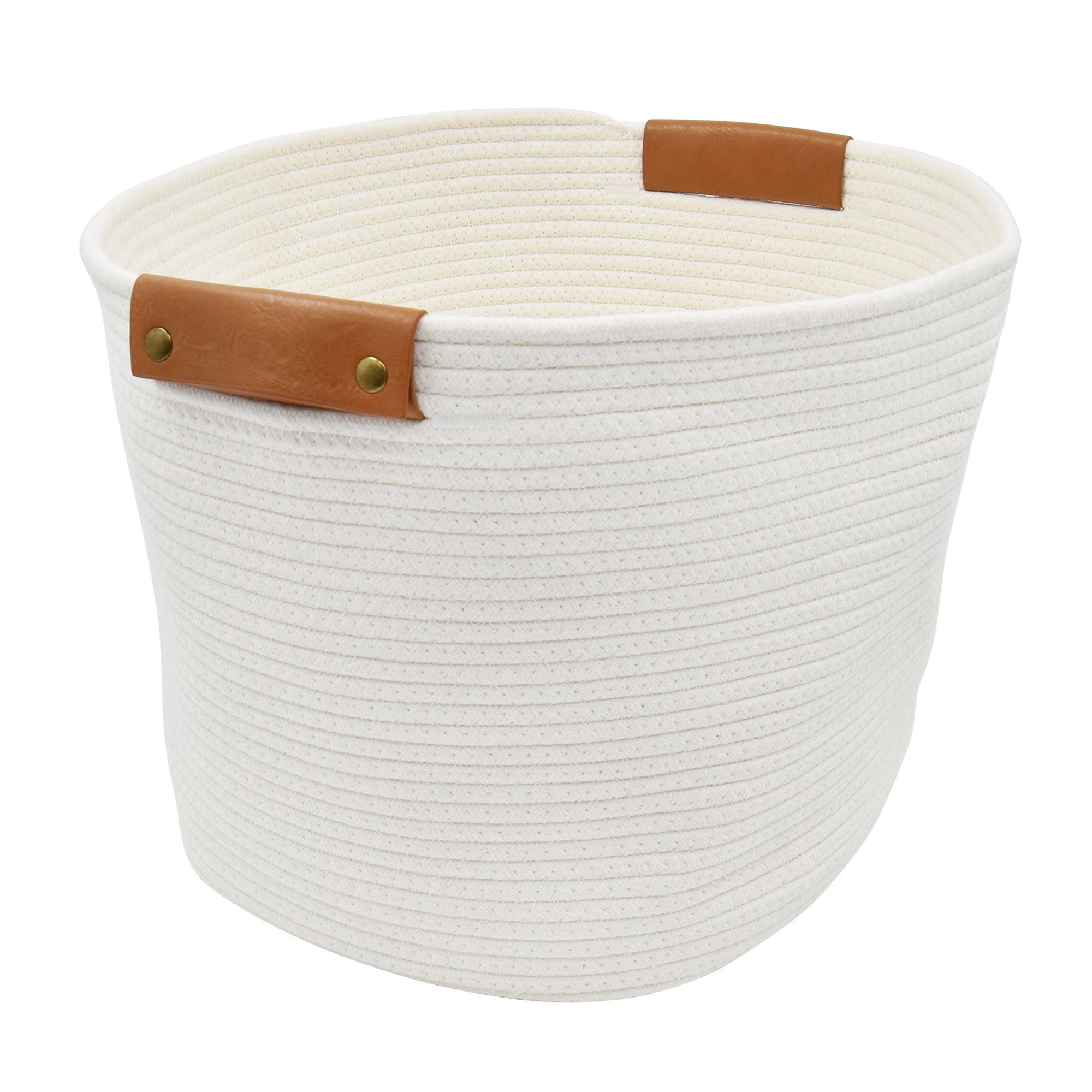Better Homes & Gardens Extra Large Cotton Rope Storage Baskets, White, 2 Pieces
