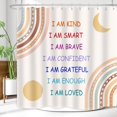 thumbnail image 4 of Boho Rainbow Quotes Shower Curtain Colorful Inspirational Positive Kids Teen Girls Abstract Moon Sun Fabric Home Bathroom Decor Waterproof Fabric 72Lx72W Inch with Plastic 12PCS Hooks, 4 of 6