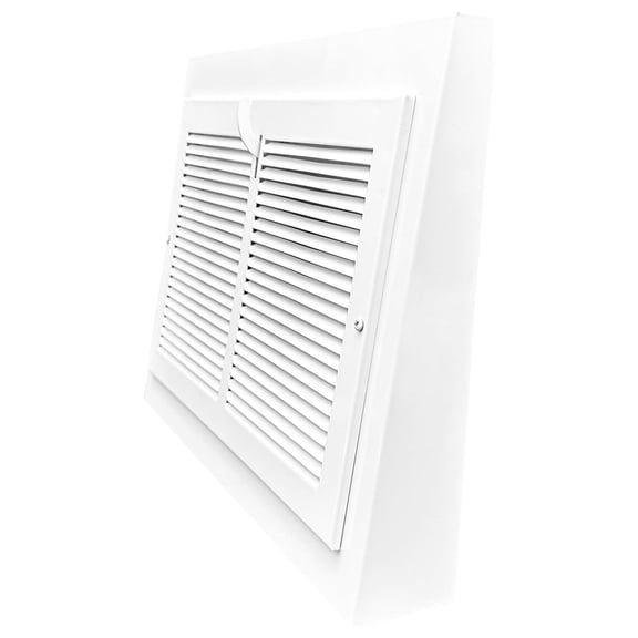 White Vintage Steel Gravity Baseboard Register (13'' x 12'')