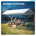 thumbnail image 5 of ADVANCE OUTDOOR Adjustable 10x20 ft Heavy Duty Carport Car Canopy Garage Boat Shelter Party Tent, Adjustable Peak Height from 9.5ft to 11ft, White, 5 of 6