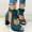 Blue, variant on AXXD Black Trendy Sandals for Women 2024 Summer Beach Trendy Chunky Mothers Day