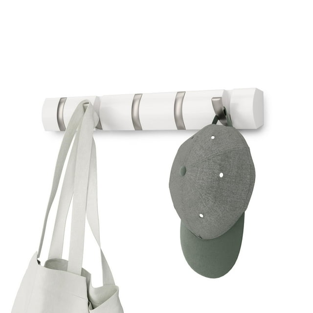 Rack/riel para montaje en pared con 5 ganchos