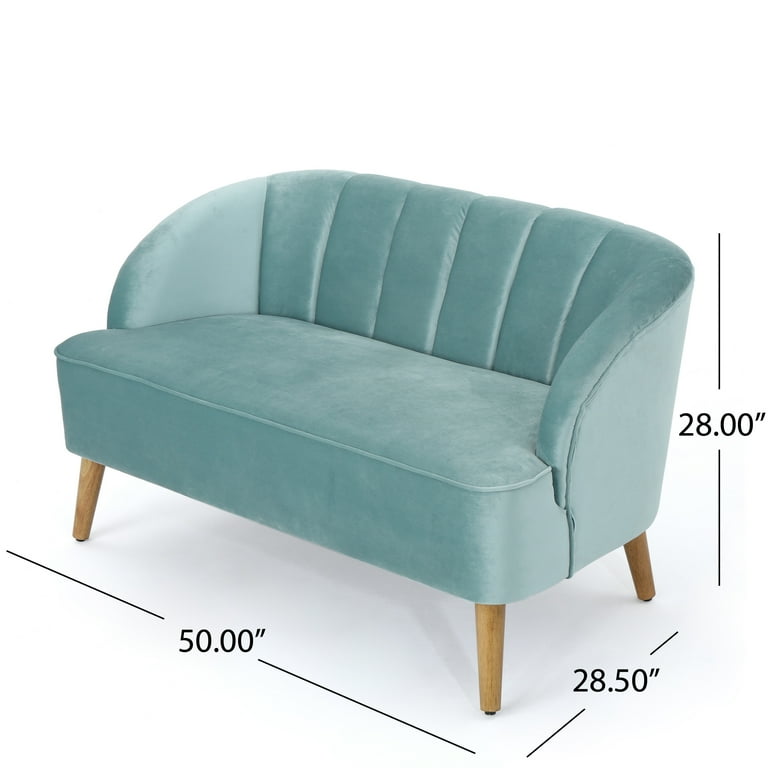 Velvet discount scalloped sofa