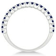 thumbnail image 3 of Half-Eternity Blue Sapphire Wedding Band Stacking Ring 925 Sterling Silver Gemstone Jewelry For Women Gift By KIRAN FINE JEWELS, 3 of 5