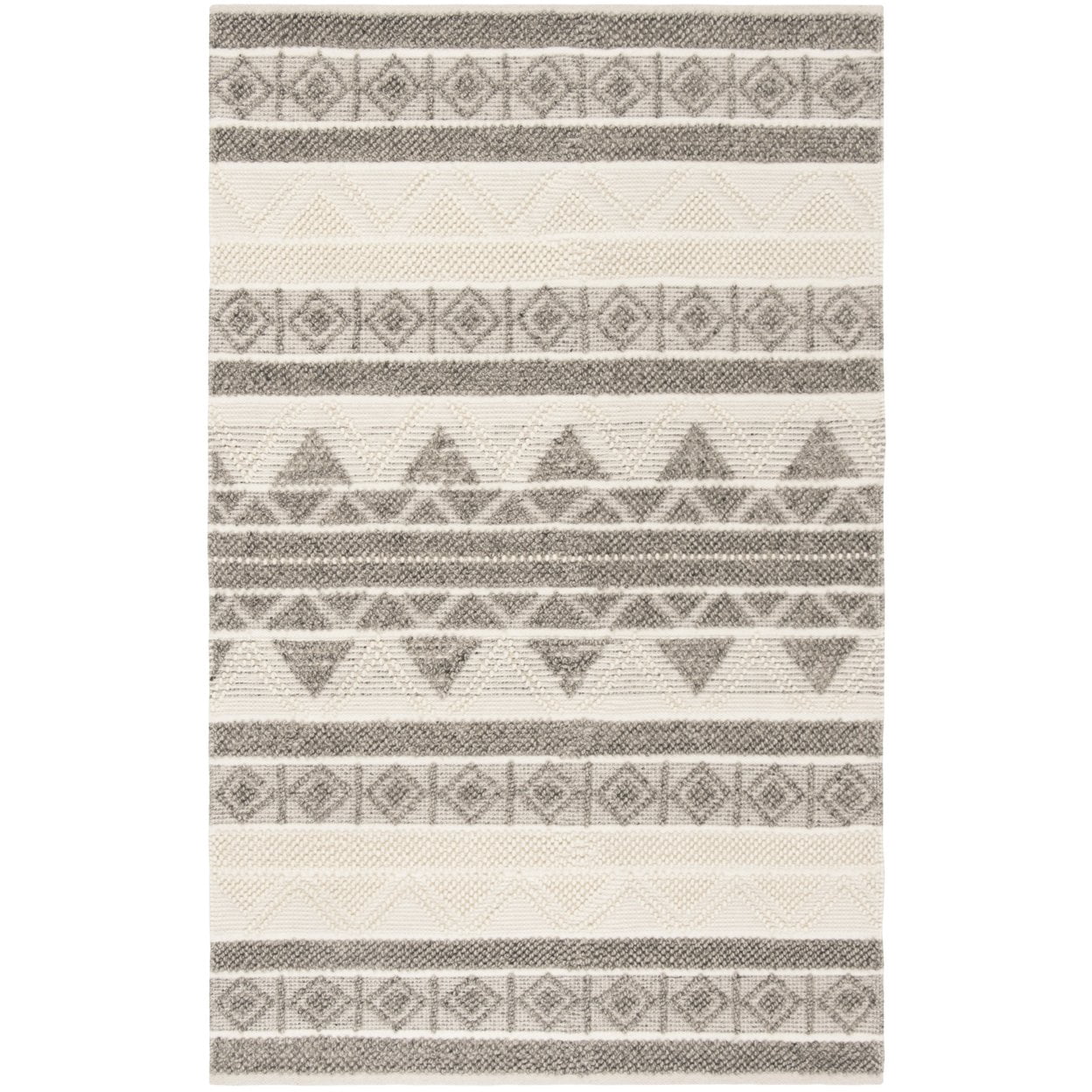 SAFAVIEH Natura Christabella Geometric Area Rug, Ivory/Grey, 3' x 5'