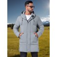 thumbnail image 5 of DARING DIVA Men's Mid-Length Outerwear Zipper Quilted Hooded Padded Coat M Gray, 5 of 7