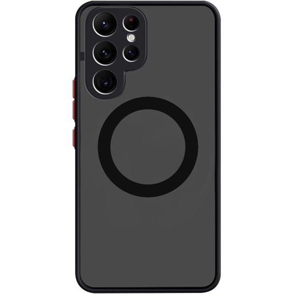 Compatible with Galaxy S23 Ultra Magnetic Frosted Case Transparent Unique Bumper Slim Lightweight Fashion Luxury Protection Shockproof Case for Women Girls Man