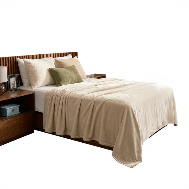 Cobertor Ligero Individual Elefantito Color Crema Liso Ultrasuave