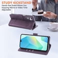 thumbnail image 3 of Allytechgroup Wallet Flip Case for Samsung Galaxy S25 with Lanyard, Built-in Credit Card Slot RFID Blocking PU Leather Stand Case Shockproof Full Body Cover for Galaxy S25 Women Girls, Darkpurple, 3 of 5