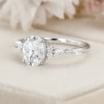 thumbnail image 3 of Oryn Jewelry Oval Cut 1.9 Ct Moissanite Band - 14K White Gold Plated Promise Ring - Solitaire with Accents Wedding Band for Women, 3 of 6