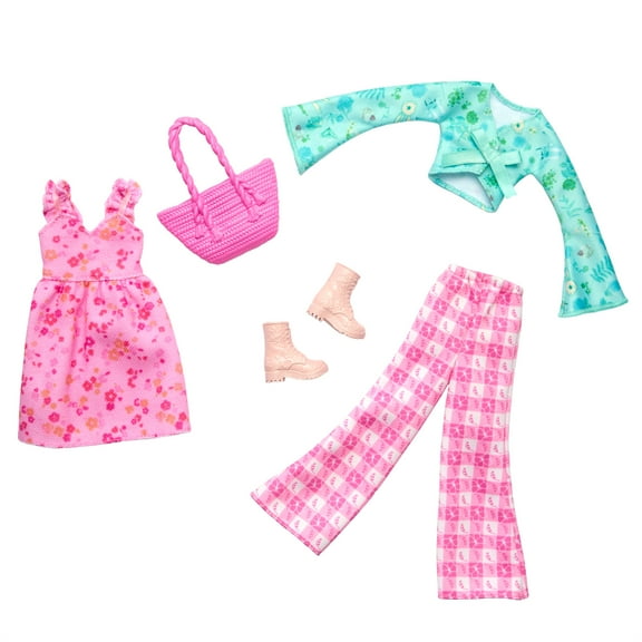 Barbie Doll Clothing, Fashion and Accessory Pack with Cottage Core Theme (2 Outfits)