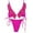 Hot Pink, variant on WREESH Womens Ruffle Bikini Sets Print Set Swimsuit Two Piece Filled Bra Swimwear Beachwear Beach Bathing Suit Black