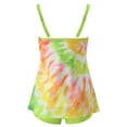 Women Color Print Tankini Swimsuits with Boyshorts V Neck Swim Tank