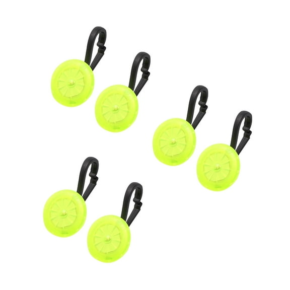 HOMEMAXS 6 Pcs  Mini LED Bright Safety Light Multifunctional Clip On Strobe Lights for Luggage Backpack Pouch (Green)