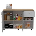 thumbnail image 6 of Tuhome Verona Kitchen Cart with Three Spacious Shelves, Functional Countertop Surface, 6 of 6