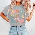 thumbnail image 2 of Women's Fashion Casual Easter Print Round Neck Short Sleeve T-Shirt Top Light Gray M, 2 of 5