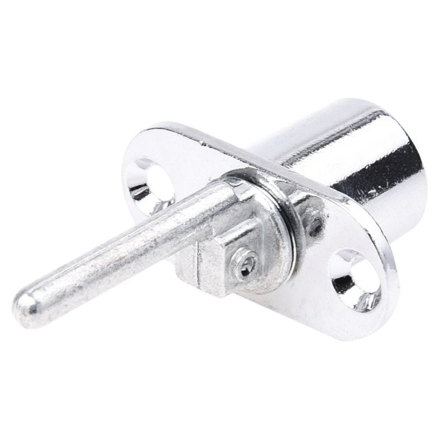 2pcs 19mm Cylinder Head Diameter Silver Tone Metal Drawer Plunger Lock with 2 Keys