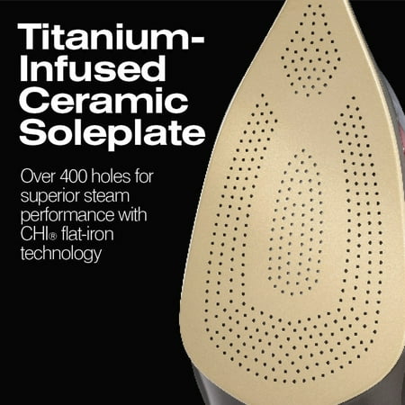 CHI Retractable Cord Iron, Titanium-Infused Ceramic Soleplate, Black, 13106F