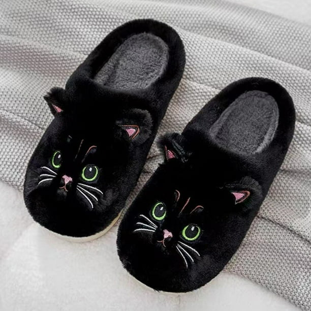 Pantufla Zapatillas de casa para hombre y mujer, pantuflas acogedoras y lindas con forma de gato, de felpa, para invierno Likrtyny Tenis De Mujer Tenis De Hombre